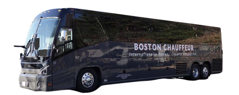 Boston Chauffeur's 56 Passenger Coach Limo Bus for large group transportation